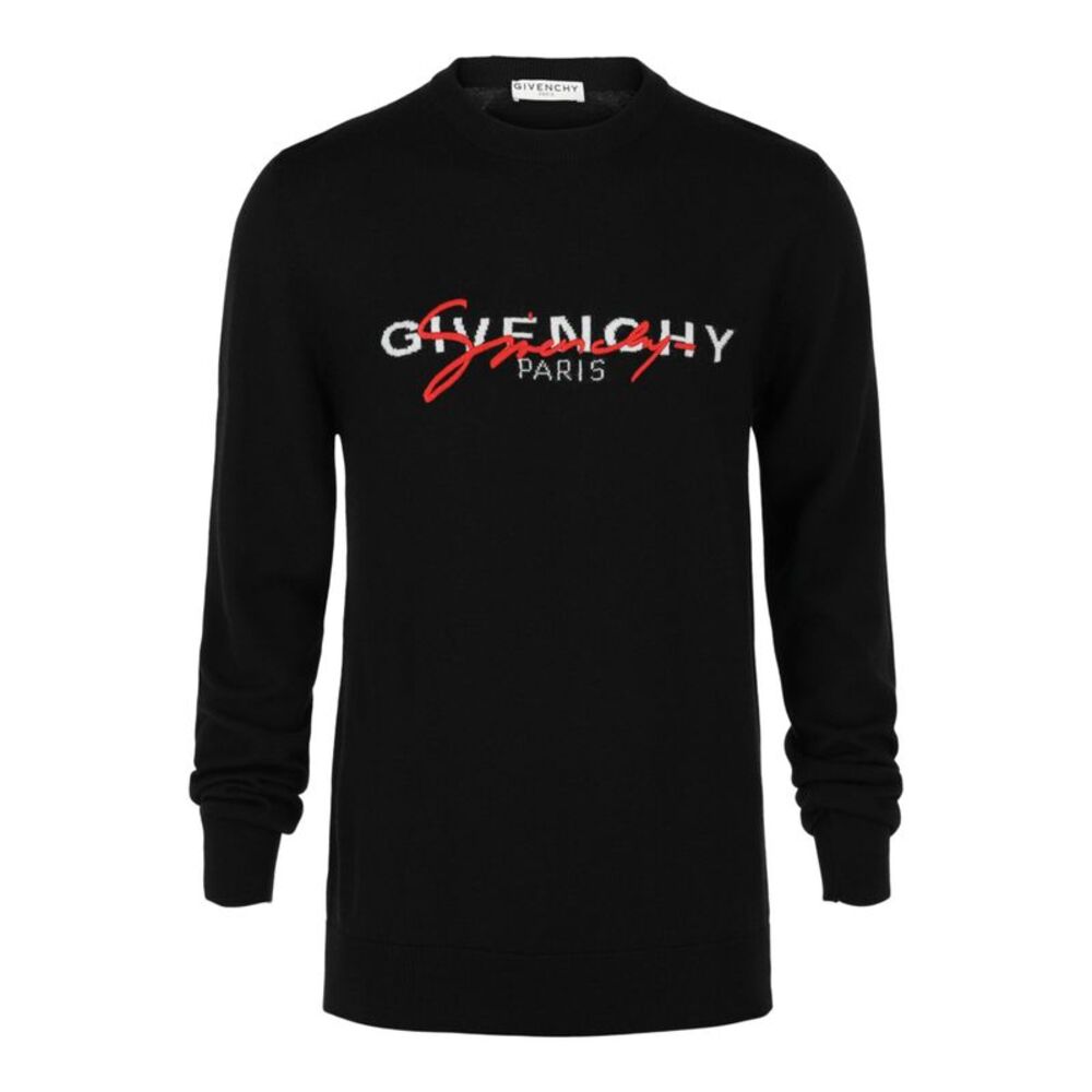 Givenchy Signature Logo Sweater Black Mens